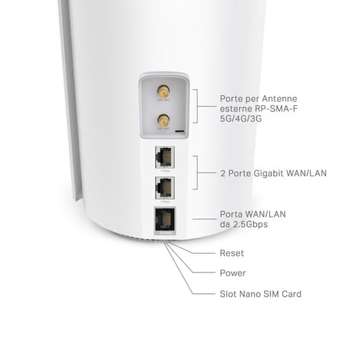 TP-Link Deco X50-5G Router Mesh Wi-Fi 6 5G con Slot per SIM Card