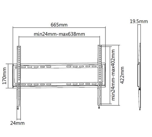Equip 650333 Staffa a parete per TV fissa da 37"-75