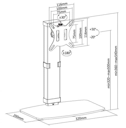 Equip Supporto per monitor da 17“-32” a libero posizionamento