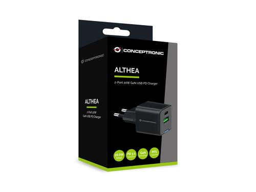 Conceptronic ALTHEA15B Caricabatterie per dispositivi mobili Universale Nero AC Ricarica rapida Interno