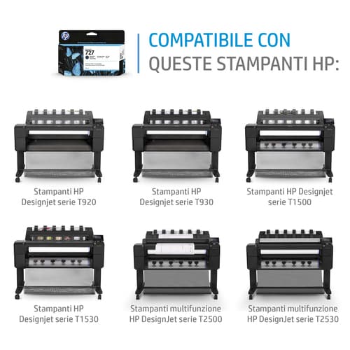 HP Cartuccia inchiostro nero opaco DesignJet 727, 130 ml