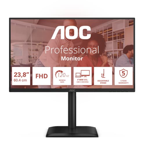AOC E4 24E4CV Monitor PC 60,5 cm (23.8") 1920 x 1080 Pixel Full HD LED Nero
