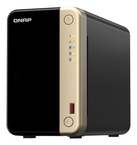 QNAP TS-264 NAS Tower Intel® Celeron® N5095 8 GB 0 TB QNAP QTS Nero, Oro