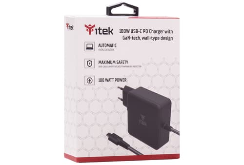 itek ITNBACWB100 Caricabatterie per dispositivi mobili Computer portatile Nero AC Ricarica rapida Interno