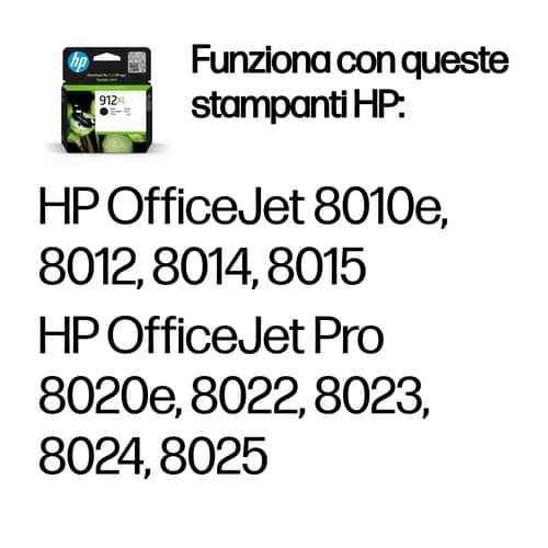 HP Cartuccia di inchiostro nero originale 912XL ad alta capacità