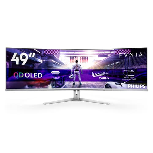 Philips Evnia 8000 49M2C8900/00 Monitor PC 124,2 cm (48.9") 5120 x 1440 Pixel Dual QHD QD-OLED Bianco