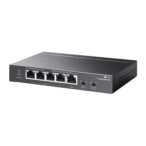 TP-Link TL-SG1005P-PD switch di rete Gigabit Ethernet (10/100/1000) Supporto Power over Ethernet (PoE) Nero