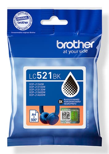 Brother LC521BK cartuccia d'inchiostro 1 pz Originale Nero