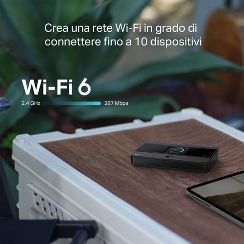 TP-Link M7352 Hotspot Mobile 4G LTE Wi-Fi 6 con display integrato e batteria a lunga durata