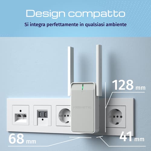 Keenetic Buddy 4 (KN-3211) Ripetitore Wi-Fi N300 con funzionalità Mesh e porta Fast Ethernet