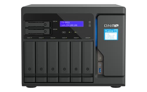 QNAP TS-855X SAN Tower Intel Atom® C5125 8 GB DDR4 0 TB QNAP QTS Nero