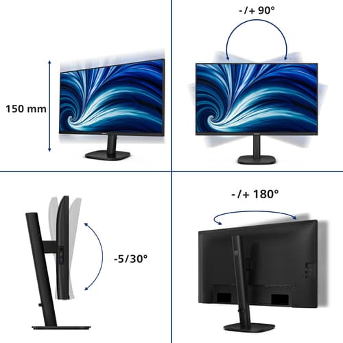 Philips Serie 3000 27B2U3601/00 Monitor PC 68,6 cm (27") 2560 x 1440 Pixel Quad HD LCD Nero