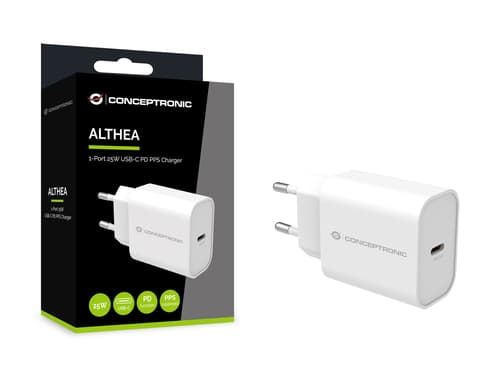 Conceptronic ALTHEA10W Caricabatterie per dispositivi mobili Universale Bianco AC Ricarica rapida Interno