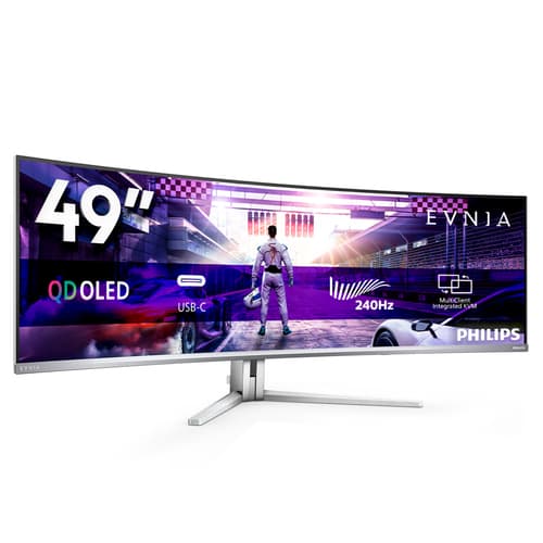 Philips Evnia 8000 49M2C8900/00 Monitor PC 124,2 cm (48.9") 5120 x 1440 Pixel Dual QHD QD-OLED Bianco