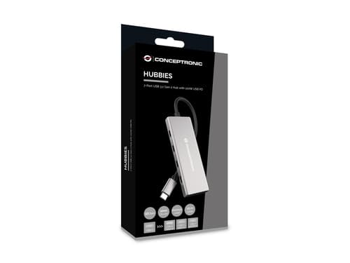 Conceptronic HUBBIES17G hub di interfaccia USB 3.2 Gen 2 (3.1 Gen 2) Type-C 10000 Mbit/s Grigio