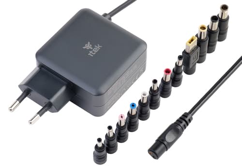 itek Alimentatore a muro per Notebook - 65W, Tecnologia GaN, Super Slim, 12 connettori