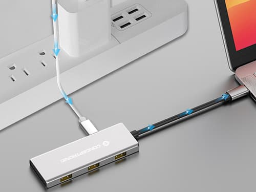 Conceptronic HUBBIES17G hub di interfaccia USB 3.2 Gen 2 (3.1 Gen 2) Type-C 10000 Mbit/s Grigio