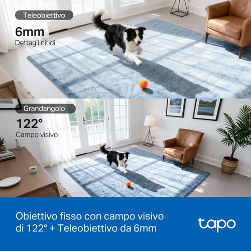 TP-Link Tapo C245D Telecamera di sicurezza indoor motorizzata 2K con doppio obiettivo
