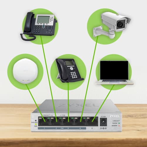 Zyxel GS1005HP Non gestito Gigabit Ethernet (10/100/1000) Supporto Power over Ethernet (PoE) Argento
