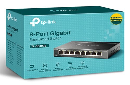 TP-Link TL-SG108E switch di rete Gestito L2 Gigabit Ethernet (10/100/1000) Nero