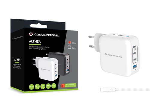 Conceptronic ALTHEA18W Caricabatterie per dispositivi mobili Universale Bianco AC Ricarica rapida Interno