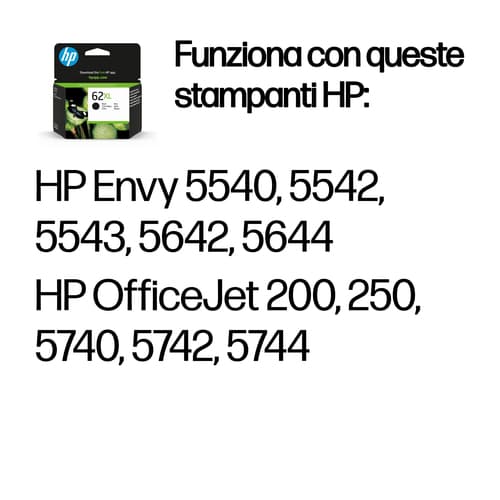 HP Cartuccia originale inchiostro nero ad alta capacità 62XL