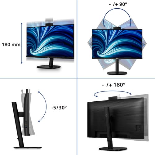 Philips Serie 3000 32B2U3601H/00 Monitor PC 80 cm (31.5") 2560 x 1440 Pixel Quad HD LCD Nero
