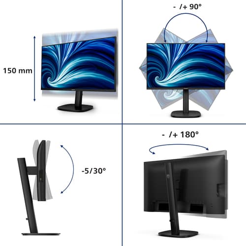 Philips 24B2U3601 Monitor PC 60,5 cm (23.8") 2560 x 1440 Pixel Quad HD LCD Nero