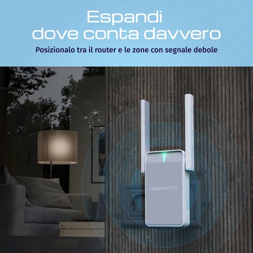 Keenetic Buddy 5 (KN-3311) Ripetitore Wi-Fi mesh 5 AC1200 con porta Ethernet