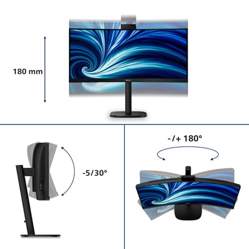 Philips Serie 3000 34B2U3600CH/00 Monitor PC 86,4 cm (34") 3440 x 1440 Pixel Wide Quad HD LCD Nero