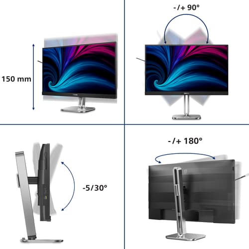 Philips Serie 4000 27B2N4500/00 Monitor PC 68,6 cm (27") 2560 x 1440 Pixel Quad HD LCD Grigio