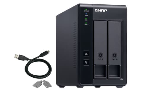 QNAP TR-002 contenitore di unità di archiviazione Box esterno HDD/SSD Nero 2.5/3.5"