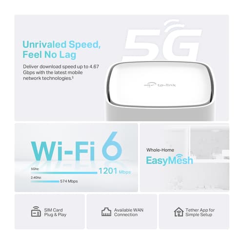 TP-Link Archer NX210 router wireless Gigabit Ethernet Dual-band (2.4 GHz/5 GHz) 5G Bianco