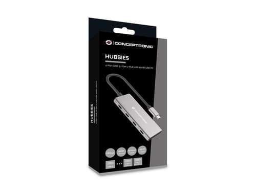Conceptronic HUBBIES16G hub di interfaccia USB 3.2 Gen 2 (3.1 Gen 2) Type-C 10000 Mbit/s Grigio