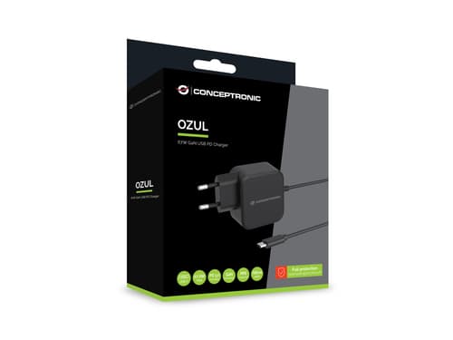 Conceptronic OZUL04BE Caricabatterie per dispositivi mobili Universale Nero AC Interno