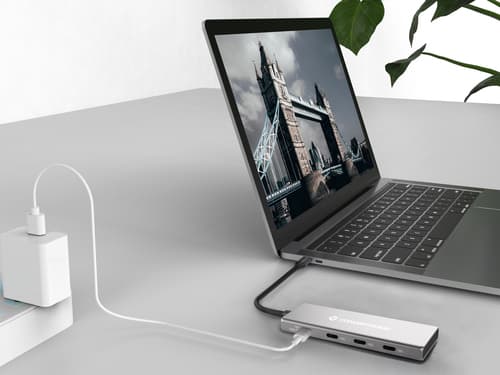 Conceptronic HUBBIES16G hub di interfaccia USB 3.2 Gen 2 (3.1 Gen 2) Type-C 10000 Mbit/s Grigio