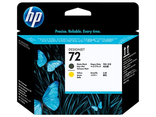 HP Testina di stampa nero opaco e giallo 72