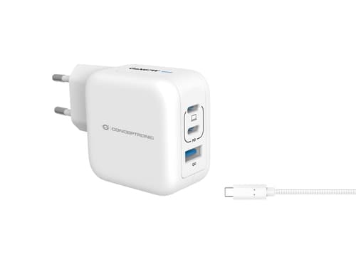 Conceptronic ALTHEA17W Caricabatterie per dispositivi mobili Universale Bianco AC Ricarica rapida Interno