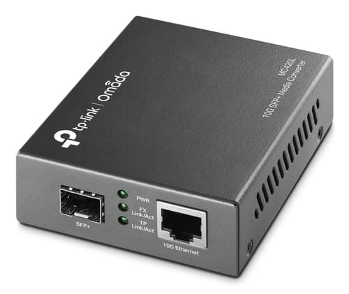 TP-Link Omada MC420L convertitore multimediale di rete 10000 Mbit/s Modalità multipla, Modalità singola Nero
